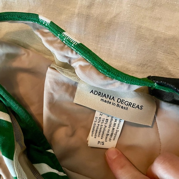 Adriana Degreas Geometric Foliage Tulle Detail Bandeau Bikini S - Picture 5 of 6